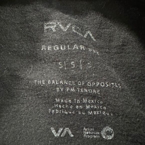 RVCA Faded Black Short Sleeve T-Shirt Size Small Regular Fit Tye Dye Graphic - Picture 9 of 13